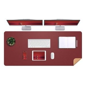 Leather Desk pad Protector Large Desk mat with Natural Cork & PU Leather 47*17in
